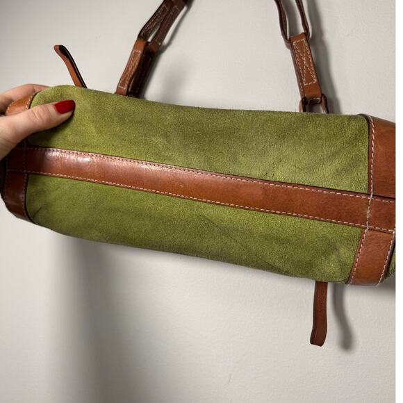 Vintage Kate Spade Green Suede Leather Shoulder Bag - Picture 4 of 12